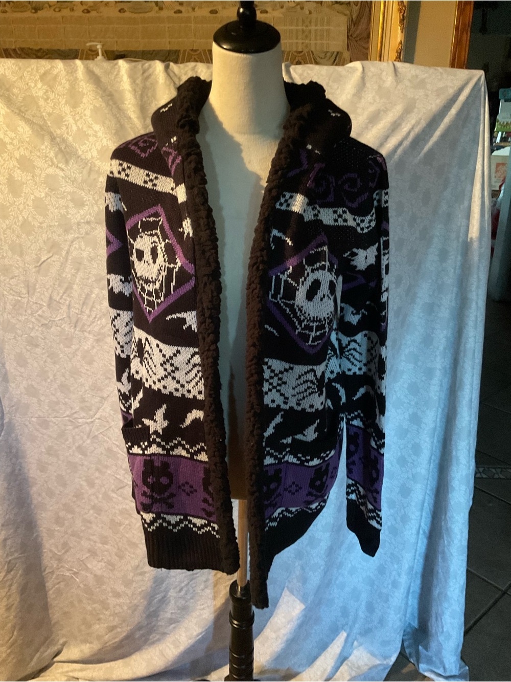 Her Universe The Nightmare Before Christmas Fair Isle Girls Sherpa Cardigan